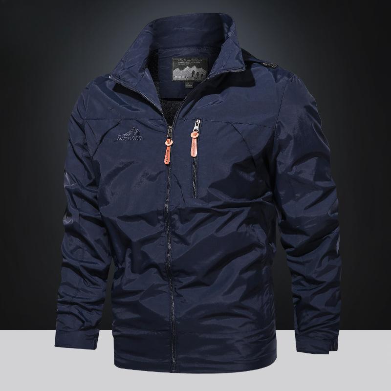 New Spring and Autumn Plus Size Jacket Men's Windproof and Waterproof Outdoor Hooded Jacket Men's Coat