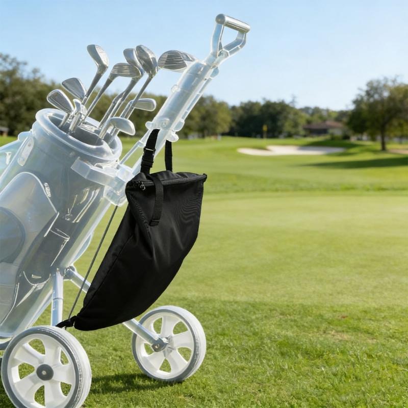 Large Capacity Golf Push Cart Storage Bag 3 Wheel Push Pull Cart Backside Extension Storage Bag with Zipper Closure