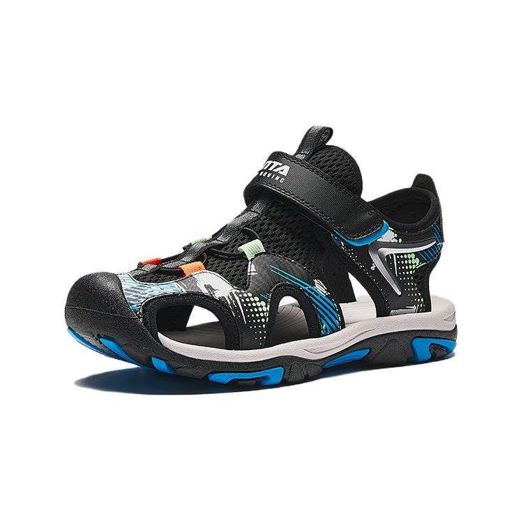 Anta Kids Velcro Casual Breathable Lightweight Sandals Kids Sandals Black A312426952-2