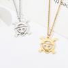 Anime Skeleton Face Stainless Steel Necklace Men's Fashion Choker Goth Jewelry Gift Cartoon One Piece