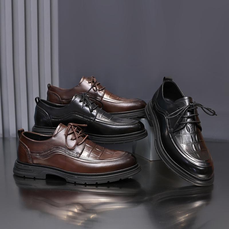 Golden Sapling Winter Men Retro Leisure Business Shoes Male Quality Leather Party Dress Derby Shoe Man Lace-up Formal Footwear