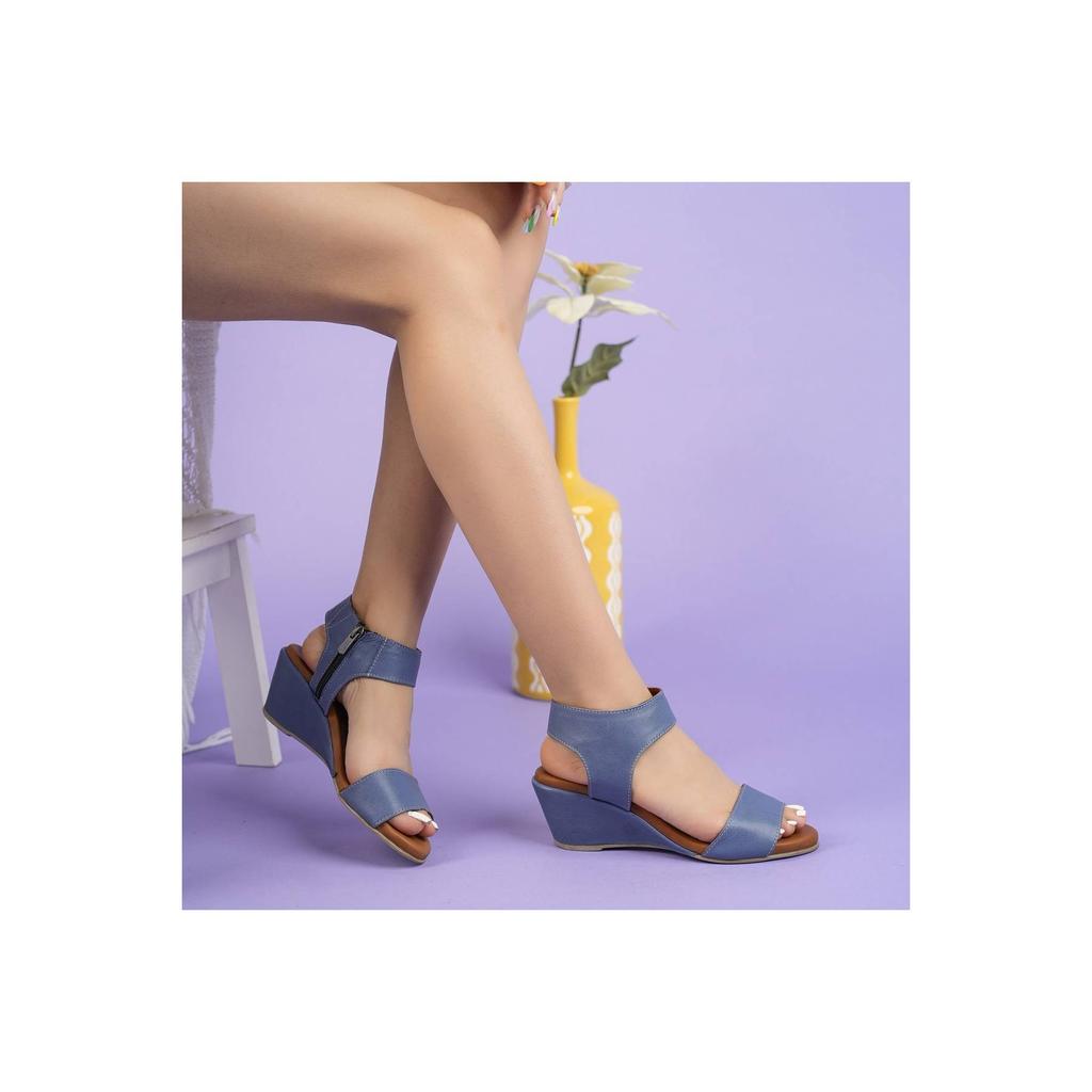 Damskie skórzane sandały na koturnie z prawdziwej skóry Komfortowe, codzienne, lekkie sandały w stylu jakości