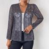 Ein neuer Herbst-Casual-Unifarbener, Vielseitiger, Durchbrochener Spitzen-Langarm-Kurz-Cardigan-Top