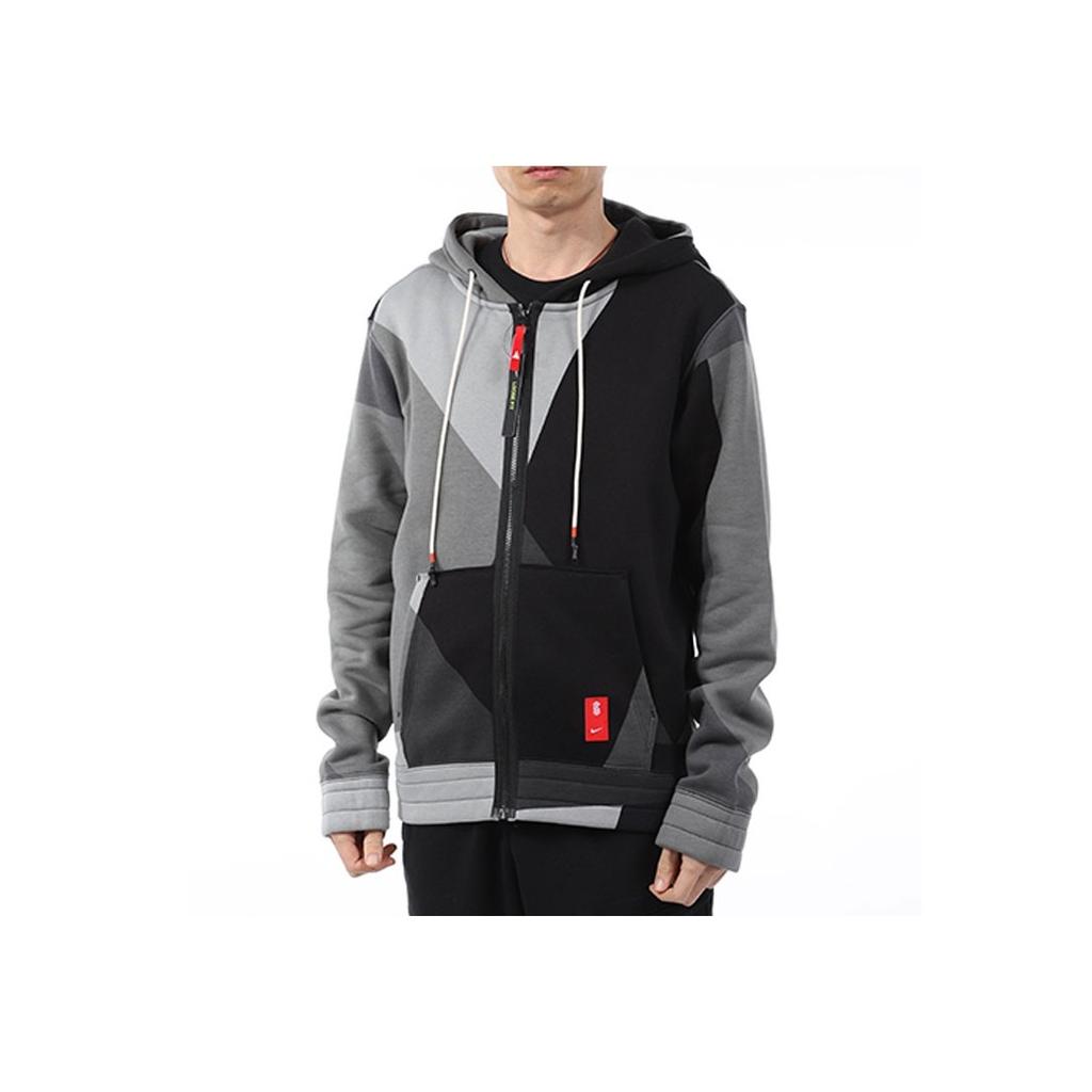 Nike Kyrie Irving Color-Block Zip-Up Hoodie Jacket Men Outerwear Gray BV9286-010