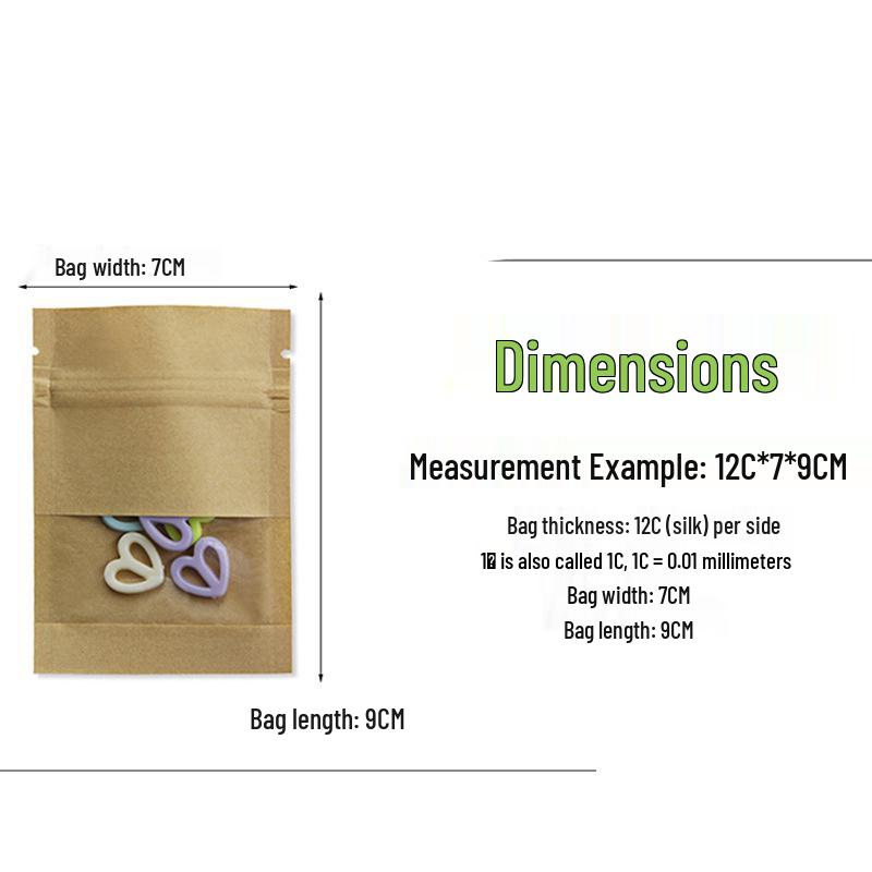 Earrings and Ear Accessories: Thick Transparent Self-Sealing Kraft Paper Bags for Packaging and Food Storage