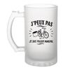 Verre À Bière J’peux Pas Je Suis Policier Municipal J'peux Pas Minimaliste | Chope Givrée En Verre Trempé 470 Ml À Anse Recto Verso