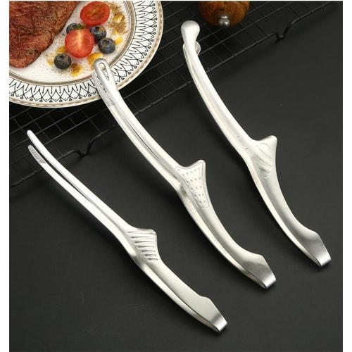 Stainless Steel Grill Tongs for Grilling, Camping, Barbecues, Cooking, Seasonings, and Deep-frying. Dishwasher Safe and Durable with a Non-slip Coatin