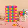 Valentine's Day Rainbow Notebook Set with Heart Stylus Pen and Fur Cover Handbook