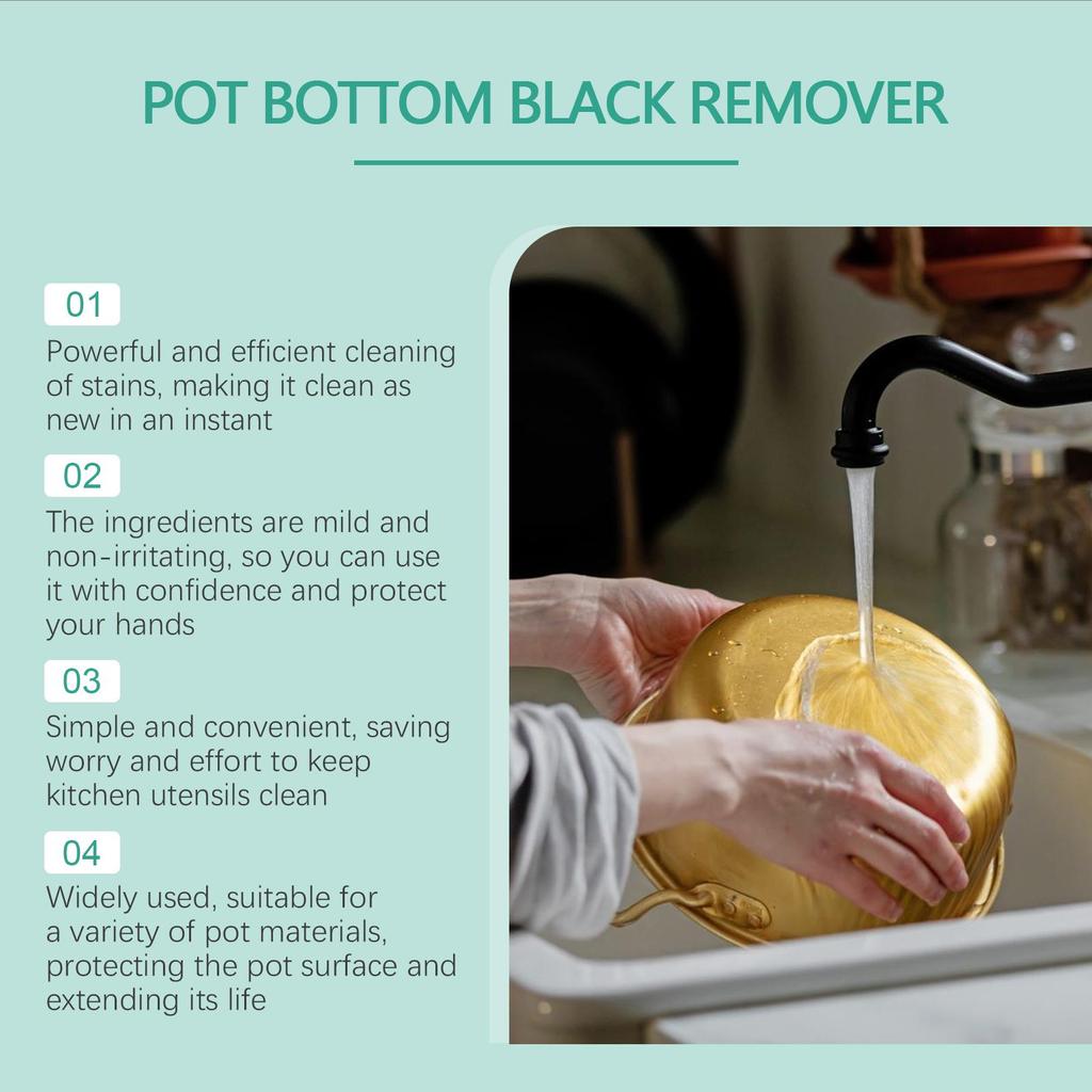 Pot and Pan Cleaner Pot and Pan Bottom Grease Cleaner Degreasing and Descaling Cleaning and Polishing Anti-rust Cleaning Solution