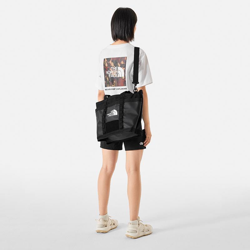 The North Face Lässige große Einkaufstasche Nylon Handtasche Schultertasche Regular Unisex Paar Unisex Tragetaschen Schwarz 3KZU-KX7