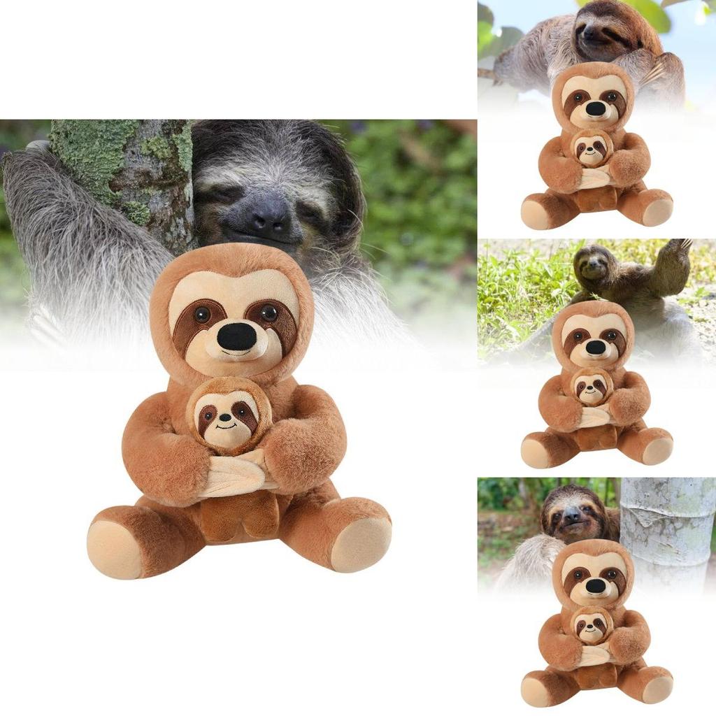 Cute Sloth Plush Toy Mother And Baby Soft Stuffed Animal Doll Kids Gift 20cm And 30cm