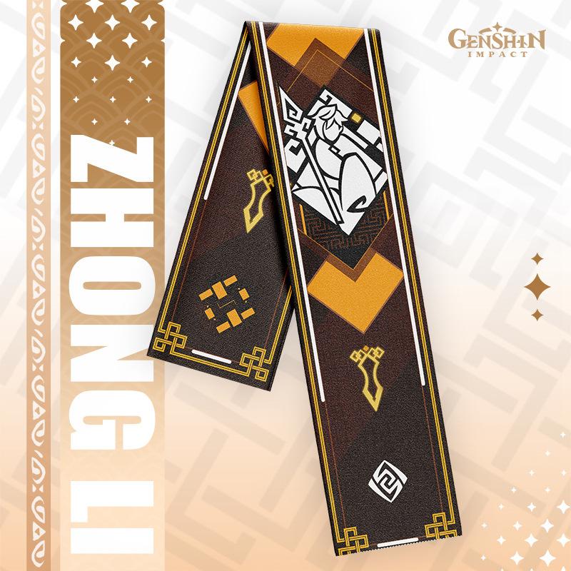 Genshin Impact Scarf Soft Warm Zhongli Shawl Wrap Cartoon Genshin Hutao Klee Thick Muffler Anime Neckerchief Winter Head Scarf