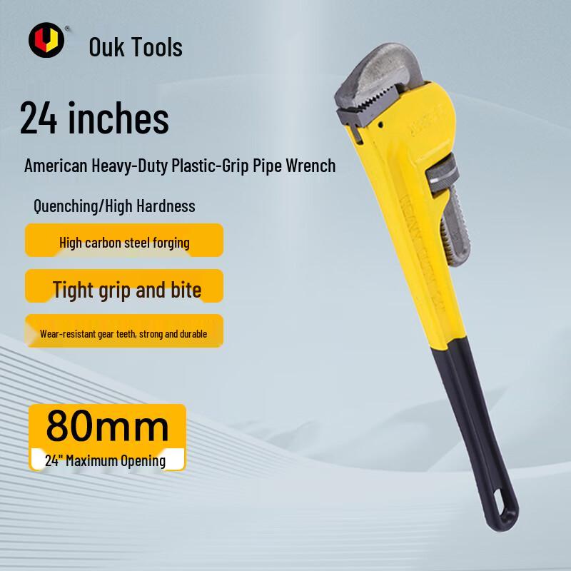 Ouke Heavy-Duty Plastic-Coated Pipe Wrench