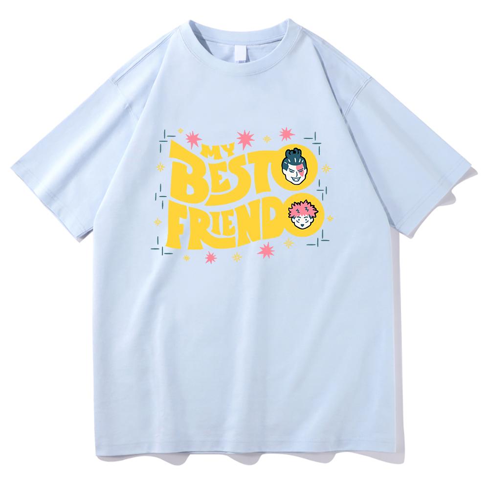 100% Cotton Tees My Besto Friendo T Shirt Unisex  Harajuku Anime Jujutsu Kaisen T-Shirt Unisex Unisexga Aesthetic Graphic Kawaii Shirts