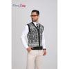 Cozy Up Men Color Block Plaid Knit Cardigan Vest with Buttons - Casual V-Neck, Sleeveless, Regular Fit for Spring/Fall