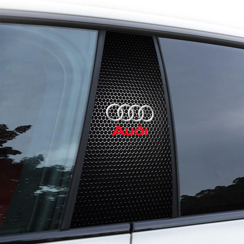 Bilemblem Midtsøyle Klistremerke Auto Dør Dekorative Klistremerker For Audi C7 C6 C5 B5 B6 B7 B8 B9 D3 Q3 Q5 Q7 TT A1 A3 A4 A5 A6 A7