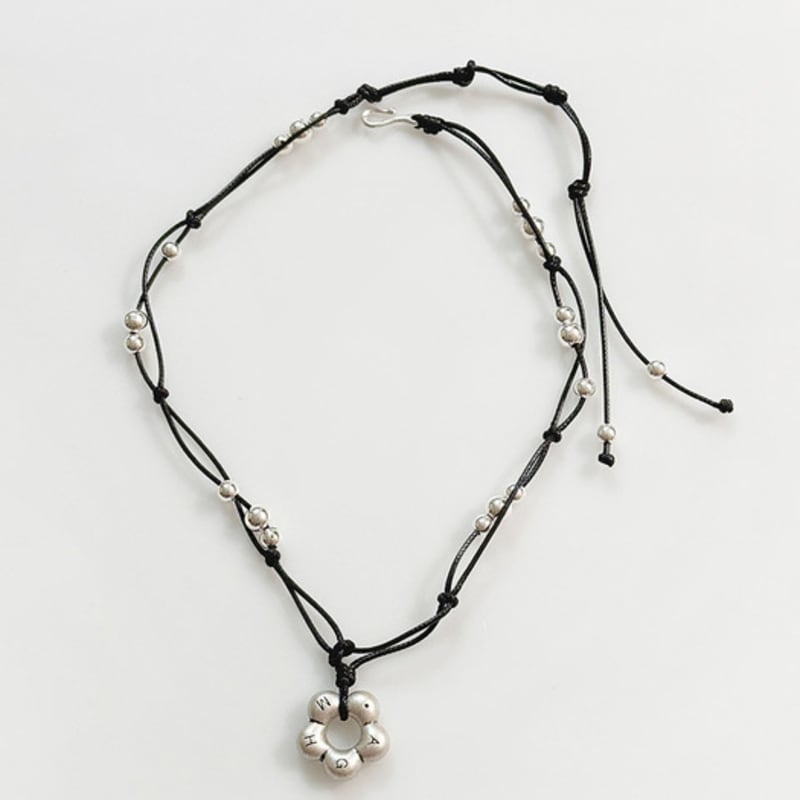 August Harmony Vintage Flower String Knot Necklace