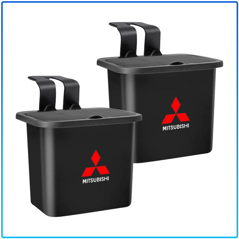 Car Trash Can Portable Hanging Vehicle Garbage Case Stickers For Mitsubishi Lancer Lancer ASX Outlander 2 3 Pajero Mirage exzos Pajero 4