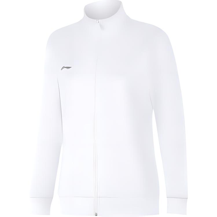 

Li-Ning Solid Color Logo Stand Collar Cardigan Sweatshirt Women sweatshirt White AWDUA76-7