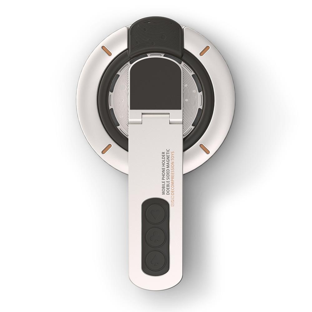 Dual Sided Magnetic Phone Kickstand 360 Degree Rotation Desktop Holder Stress Relief Zinc Alloy Phone Back Stand