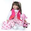 60CM Hohe Qualität Reborn Kleinkind Prinzessin Mädchen Puppe Mit Giraffe Entzückende Lebensechte Baby Bonecas Bebe Puppe Reborn Menina