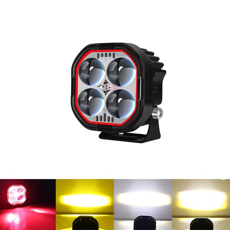 LED 2 Inch Red Work Light Fog Lights for Offroad Spot Driving Light for Truck Pickup SUV 4x4 12V 60V Moto Cars Accessories Light