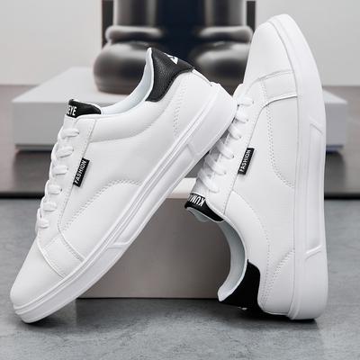 Scarpe da uomo bianche e nere, comode, casual, da skateboard, da uomo, solide, da ginnastica per il tempo libero, leggere, da passeggio
