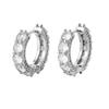 Hip Hop Full Diamond Big Ear Buckle Men'S Geometric Round Zircon Earrings Cross Rivets Hiphop Trend Earrings