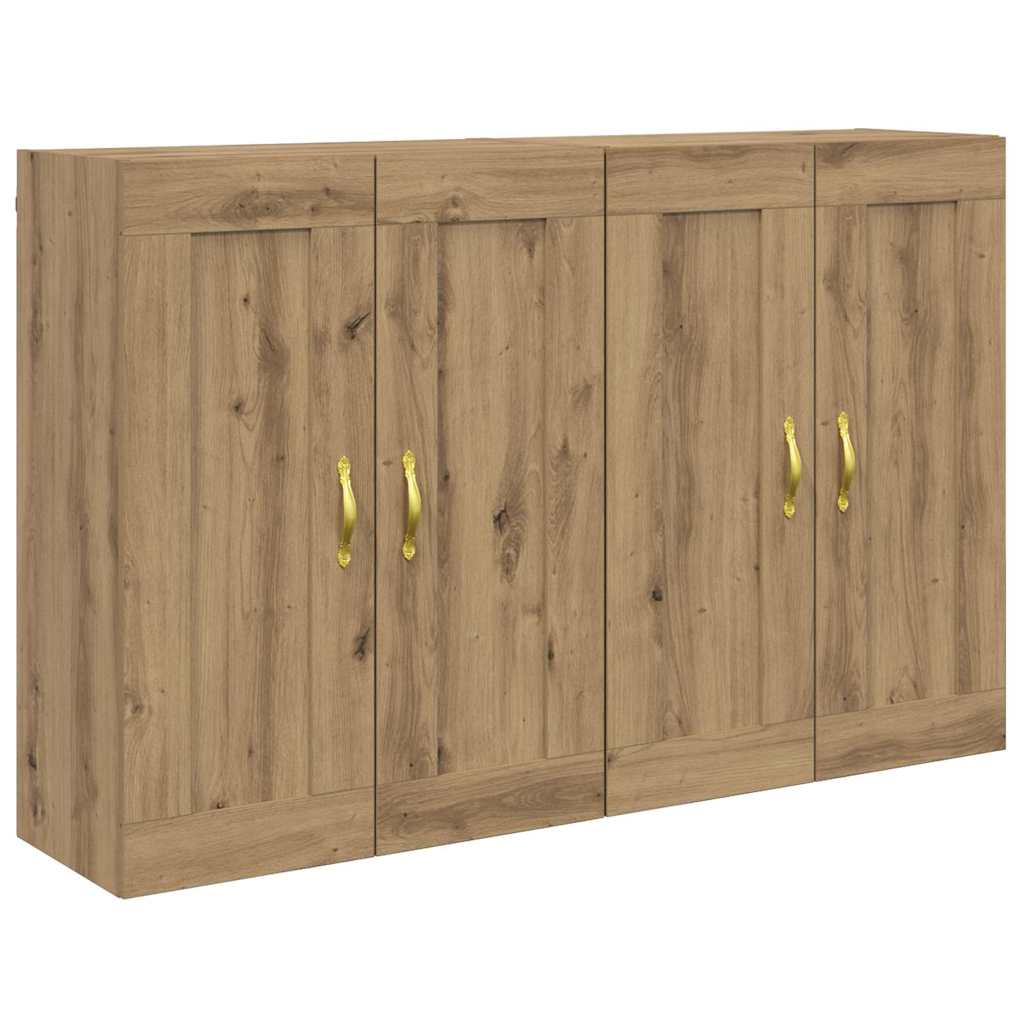 Wall Mounted Cabinet 2 pcs Artisan Oak Finish 69.5 x 34 x 90 cm