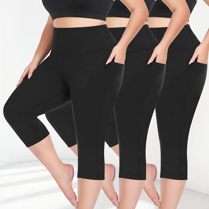C 83658 Milk Silk Yoga Capris - European and American Popular Style Cross Design 3XL