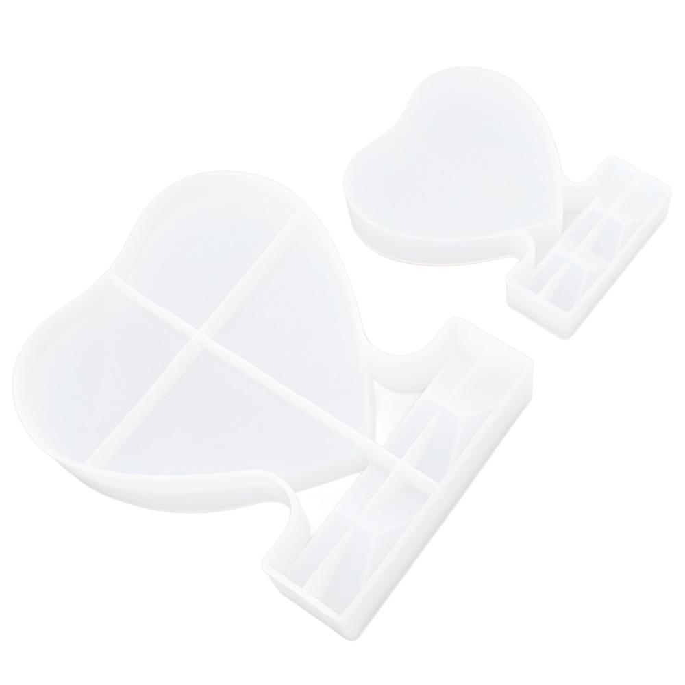 2pcs White Heart Silicone Mold Two Sizes Handmade Frame Mold  Home Decoration Making