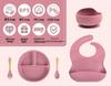 Silicone Baby Tableware: 8-Piece Set with Suction Plate & Bowl