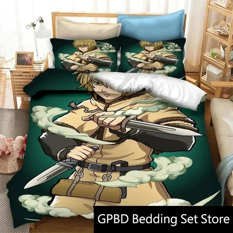 3D Print Anime Vinland Saga Bedding Set Double Twin King Duvet Cover Comforter Pillowcase Boys Girls Adults Bedroom