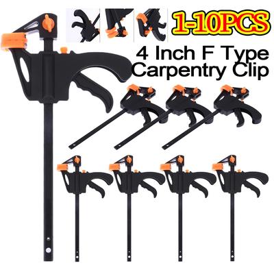 1-10Pcs 4 Inch F Type Woodworking Clamp Heavy Duty Quick Grip Clamp Ratchet Release Practical Convenient Durable DIY Hand Tool