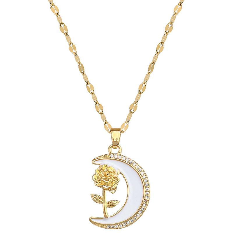 Mondrose Licht Luxus Temperament Wunderschöne Voll-Diamant-Halskette Damen Vielseitige Schlüsselbeinkette Titanstahlkette