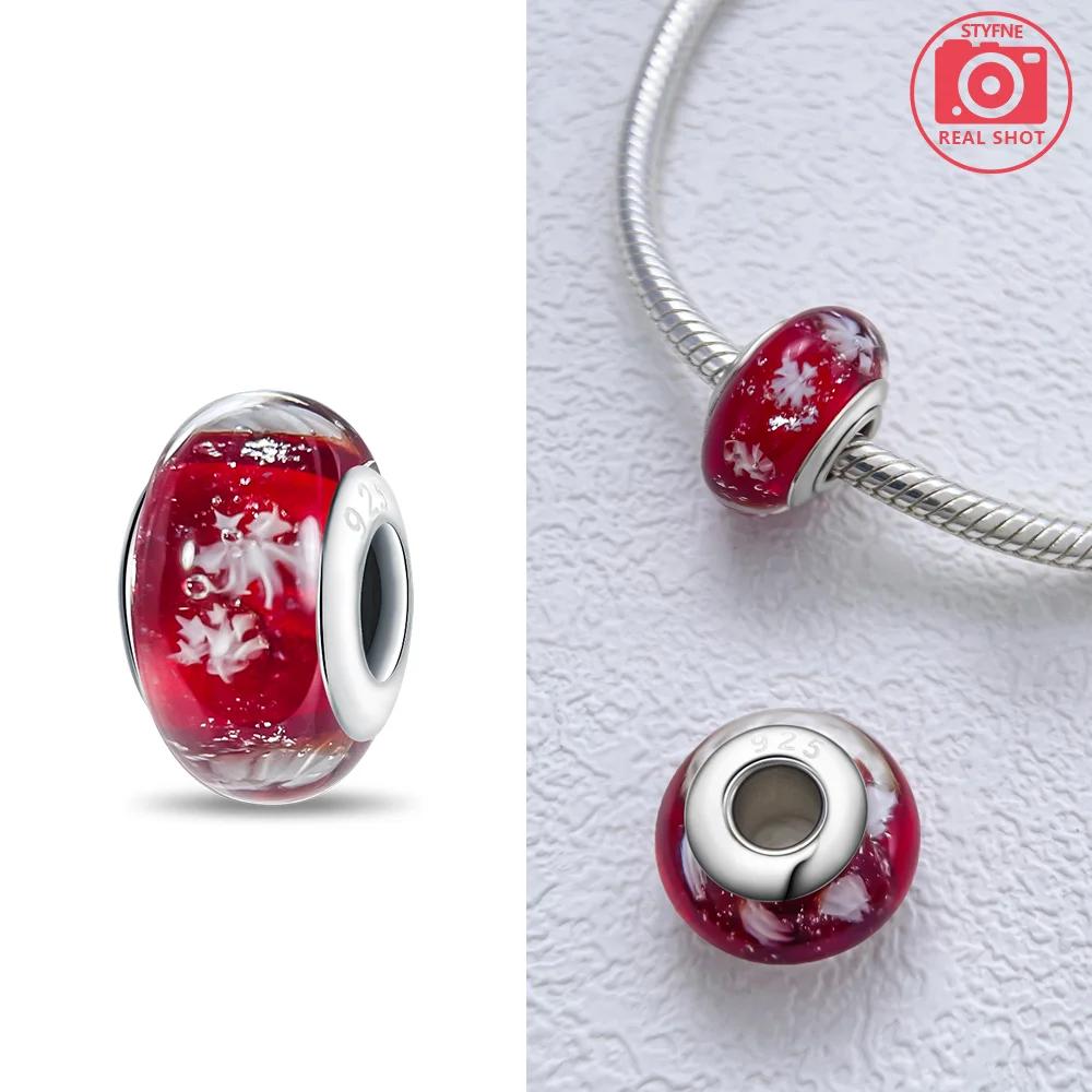 925 Silver Bracelet Women Diy Jewelry Gift Accessories Charms Beads Pink Murano Glass Blue Flower Butterfly Beads