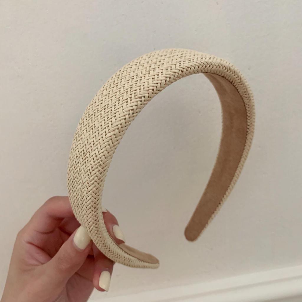 Korean Cotton Linen Woven Summer 2022 Retro Wide Headband