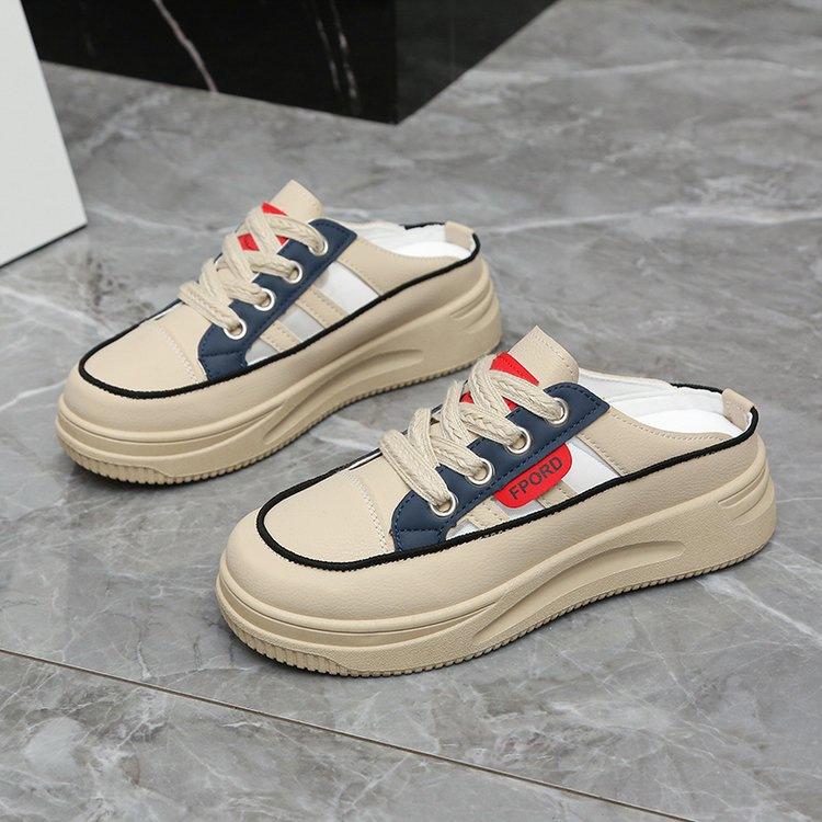 

Thick-soled new breathable bag head slippers women s 2025 summer casual sandals lazy pedal casual thick-soled white shoes 40