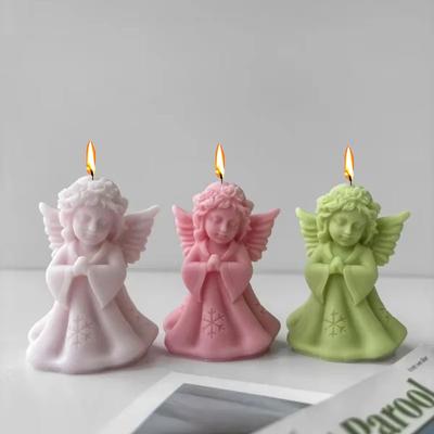 DIY Süße Engelskerze Silikonform 3D Gebetsengel Form Gips Basteln Harz Zement Seifenform Weihnachtsgeschenk Handgemachte Werkzeuge