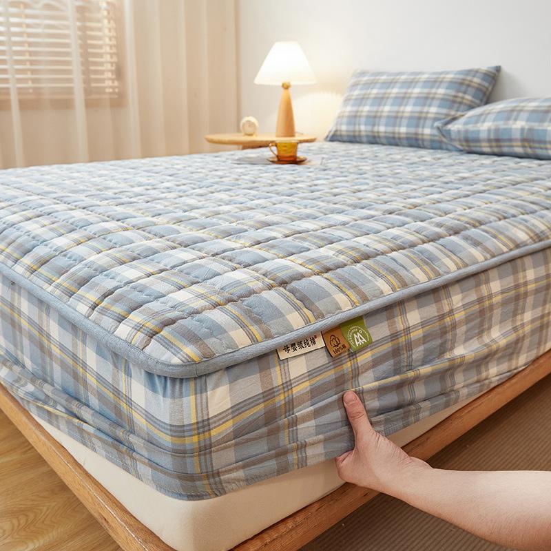 Cotton Washed Cotton Folder Cotton Bed Hat Mattress Bed Cover Fixed Non-slip Cover Protective Cover Full Package Dust Cover