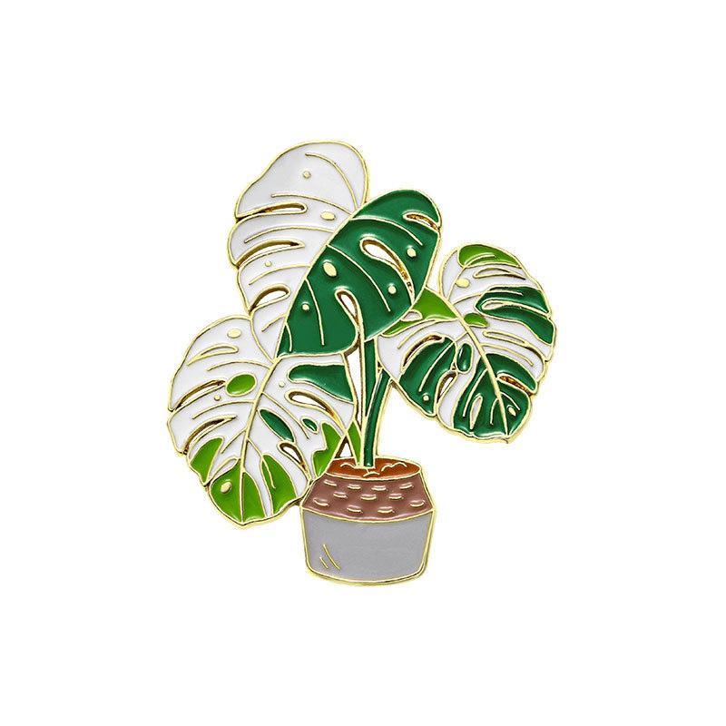 

1/5 шт. Наклейка для сообщений Милый горшок для растений Мини тропические листья Кухонный декор Металлический магнит на холодильник Магниты на холодильник