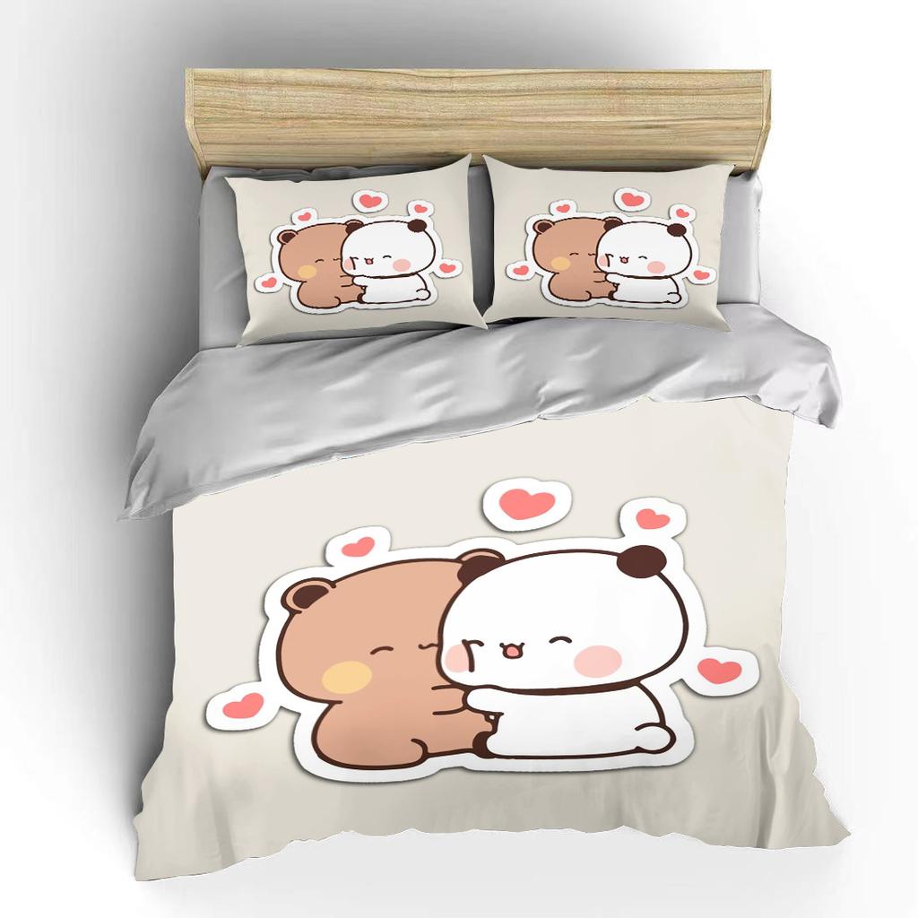 Bubu Dudu Cartoon Cute Bear KawaiiGift King Twin Double Child Bedding Set Microfiber Or Polyester Christmas  Duvet Cover Set