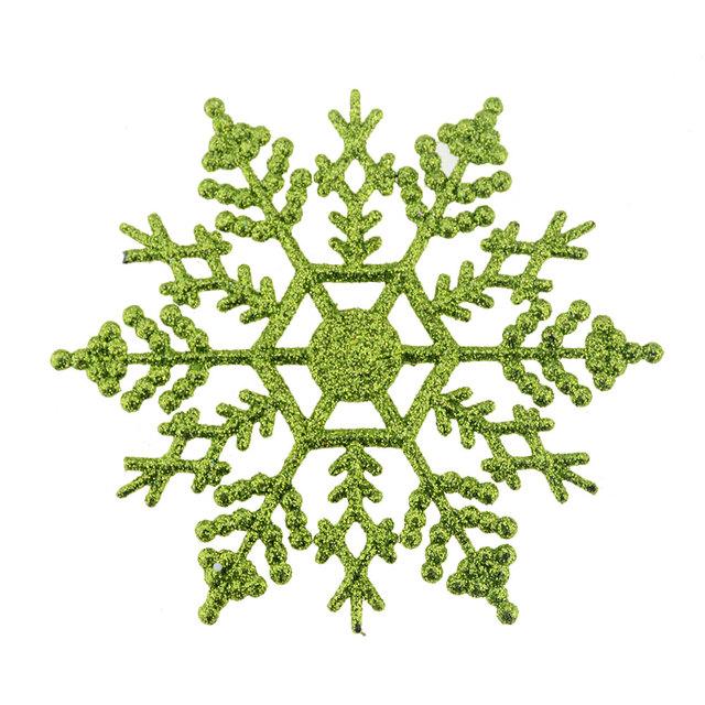 6/12pcs Christmas Snowflakes Decorations Silver Glitter Artificial Plastic Fake Snowflake Xmas Tree Ornaments Pendant Navidad