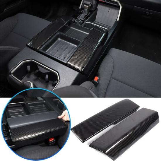 ABS Carbon Fiber Center Console Armrest Box Cover For Toyota Tundra/Sequoia 22+