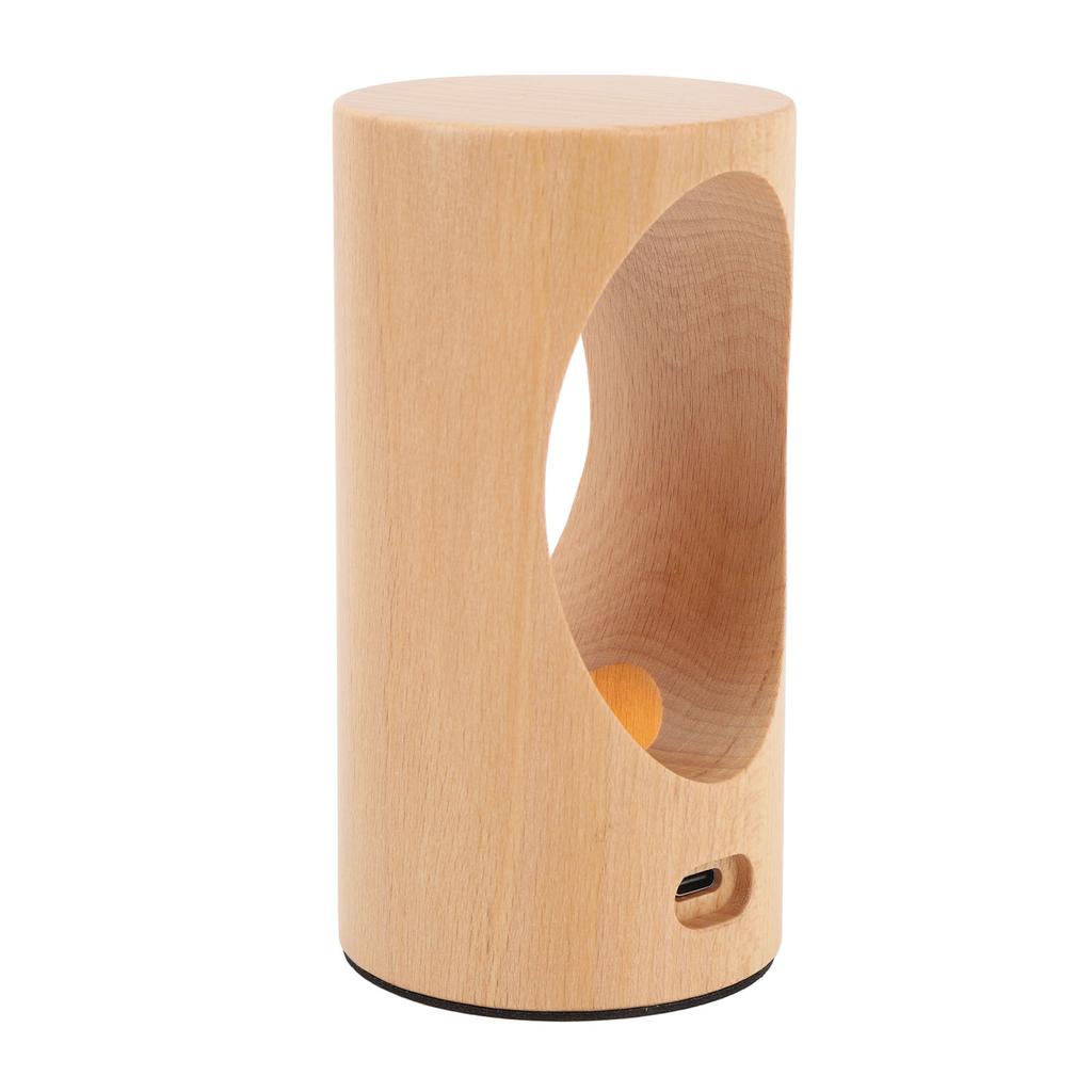 Baby Night Light Rechargeable LED Bedside Dimmable Wooden Table Lamp Kids Touch Lights for Nursery B