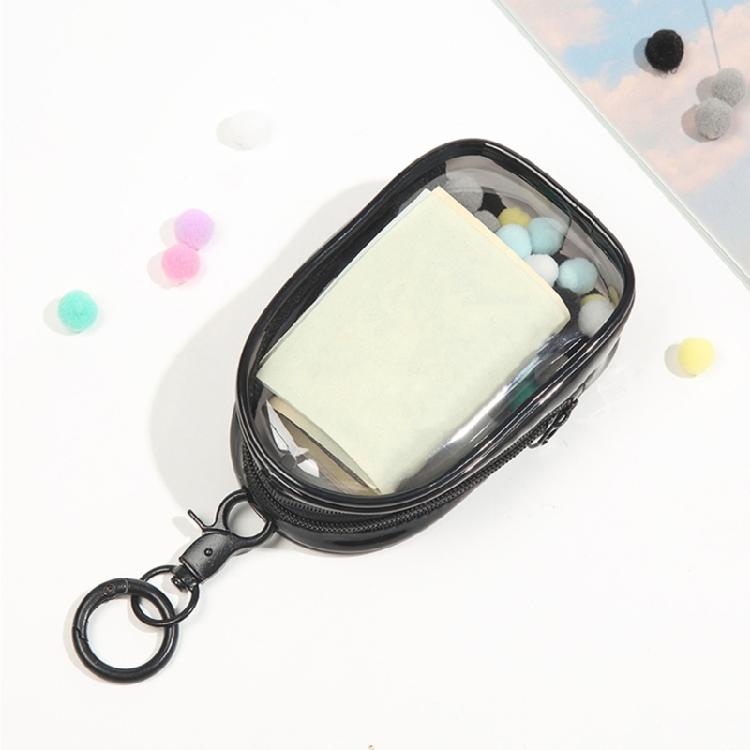 Clear PVC Miniature Doll Storage Bag Transparent Figure Display Bag with Keyring For Travel And Shopping Trips