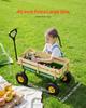 Pull-Along Wagon for Kids, 101cm Toddler Wagons with Wooden Panels & Handle, Supports Up To 150kg, All-Terrain Utility Wagon Cart Birthday Present for