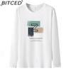 BITCED Men's Spring and Autumn Slim Trend Long-sleeved T-shirt Versatile O-neck Bottoming Shirt