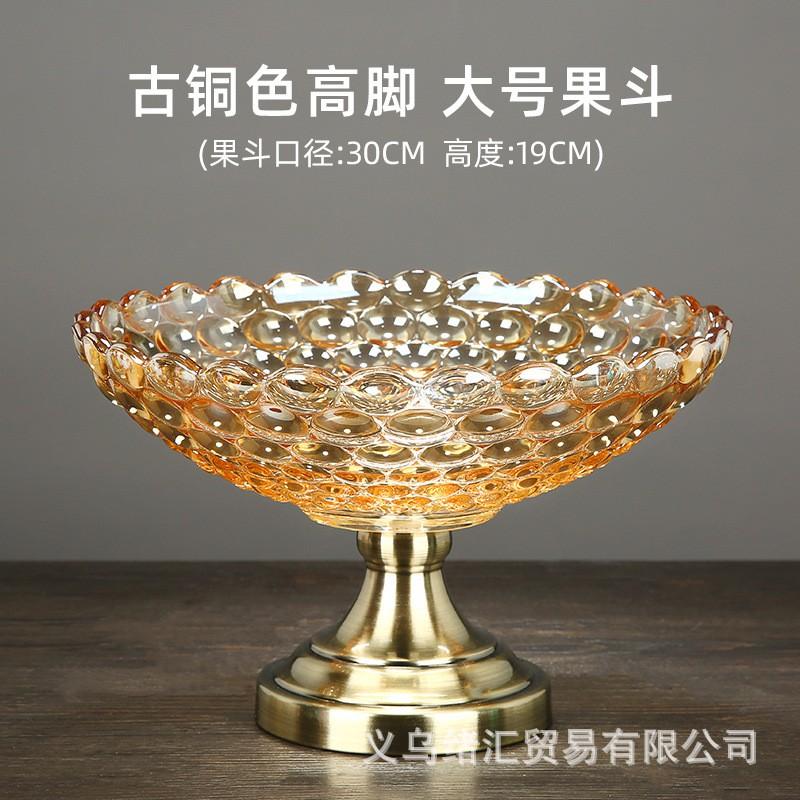 Elegante Glas-Fußschale Obstschale Modernes Wohnzimmer-Mittelstück Snackschale Heimdekoration