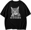 Maglietta Grafica Divertente con Gatto